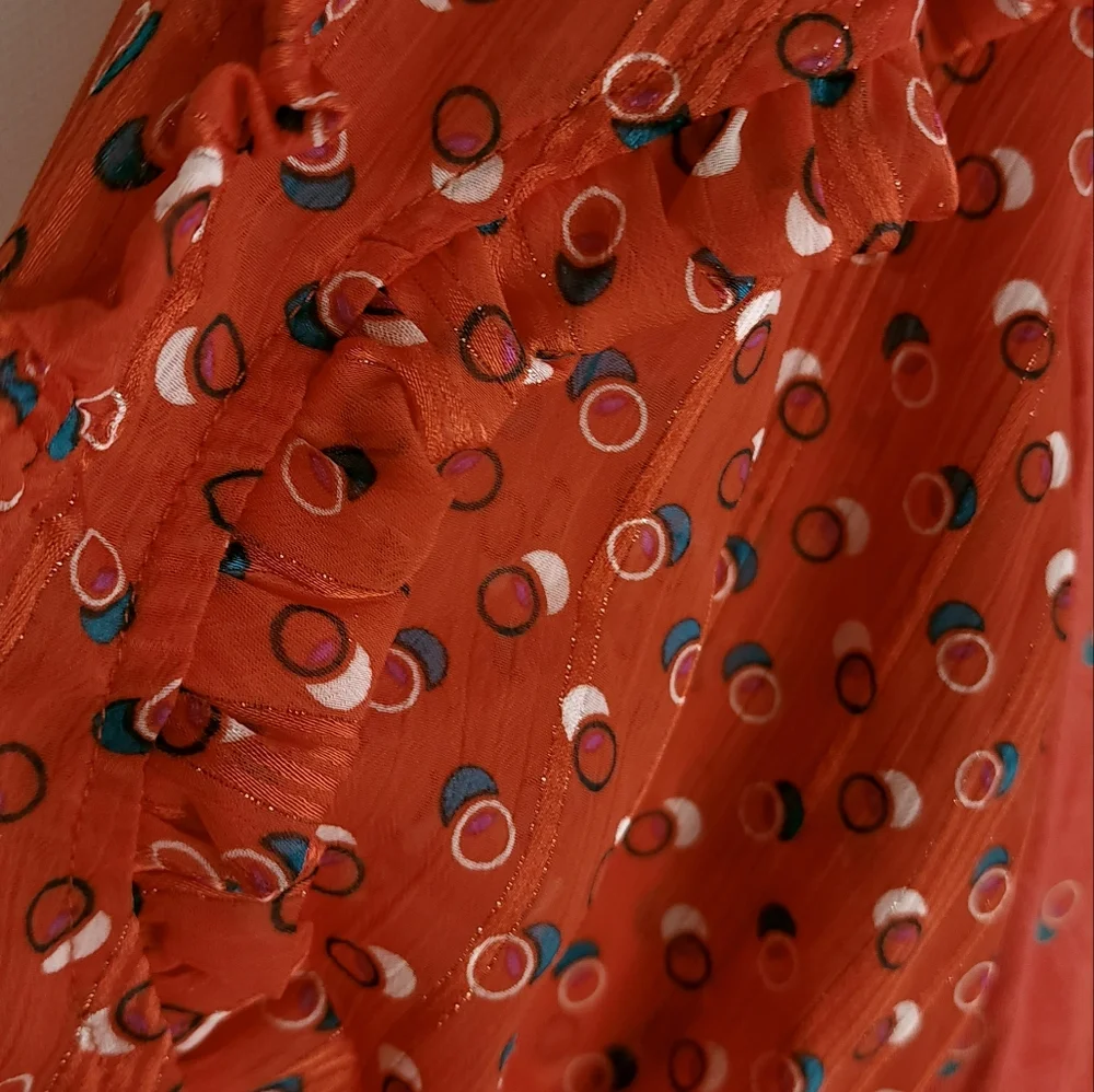 Anthropologie Maeve Jacquin Peasant Blouse Top Size LARGE - Picture 7 of 8